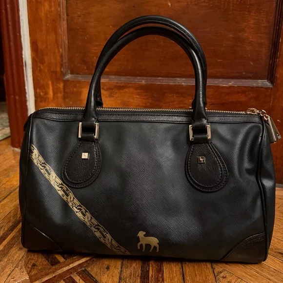 L.A.M.B. Gwen Stefani Lamb Graphic Satchel Handbag Black Y2K - Picture 3 of 17